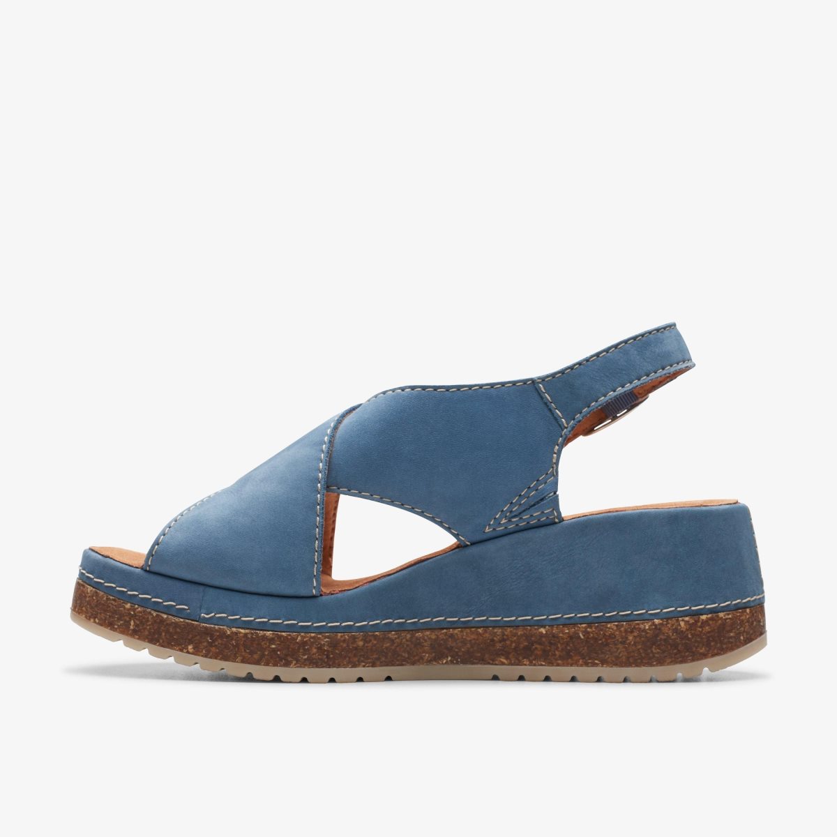 Sandalias Clarks Kassanda Step Blue Nubuck Mujer Azules | 38RNWYEPX
