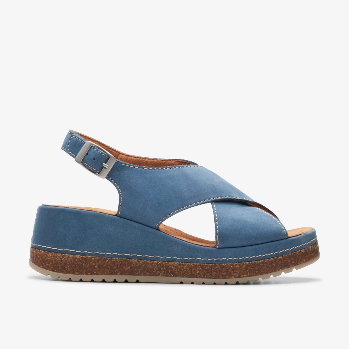 Sandalias Clarks Kassanda Step Blue Nubuck Mujer Azules | 38RNWYEPX